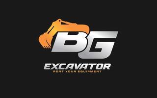 bg logo scavatrice per costruzione azienda. pesante attrezzatura modello vettore illustrazione per il tuo marca.