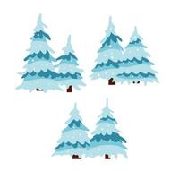 inverno albero. neve su rami. elemento di natura e foreste. cartone animato piatto illustrazione. freddo stagione. nuovo anno e Natale decorazioni vettore