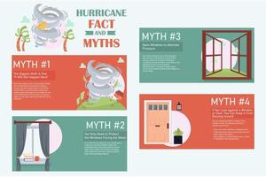 fatti e miti sugli uragani infografica vettore