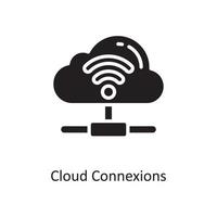 nube Conoscenza vettore solido icona design illustrazione. nube calcolo simbolo su bianca sfondo eps 10 file