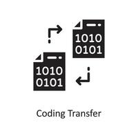 codifica trasferimento vettore solido icona design illustrazione. nube calcolo simbolo su bianca sfondo eps 10 file