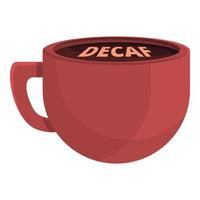 decaffeinato tazza icona, cartone animato stile vettore