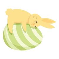 Pasqua grande uovo icona cartone animato vettore. carino coniglietto vettore