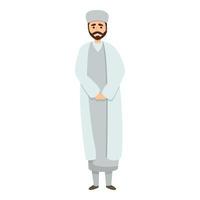 arabo sacerdote icona, cartone animato stile vettore