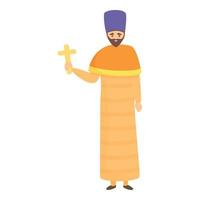 cristiano papa icona, cartone animato stile vettore
