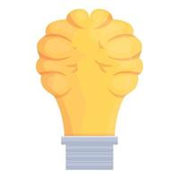 inteligente lampadina soluzione icona, cartone animato stile vettore