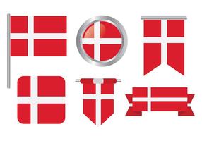 Vettore libero delle icone della bandiera danese