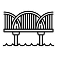 fiume ponte icona, schema stile vettore