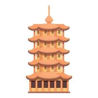 giardino pagoda icona cartone animato vettore. Cina edificio vettore