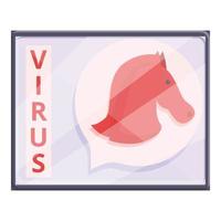 virus il malware icona, cartone animato stile vettore