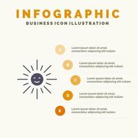 luminosità leggero sole primavera solido icona infografica 5 passaggi presentazione sfondo vettore