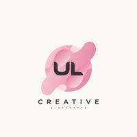 ul iniziale lettera colorato logo icona design modello elementi vettore