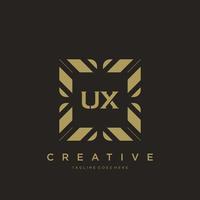 UX iniziale lettera lusso ornamento monogramma logo modello vettore