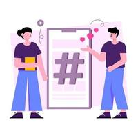modificabile design illustrazione di mobile hashtag vettore