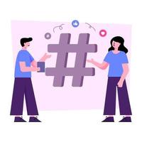 modificabile design illustrazione di sociale media hashtag vettore