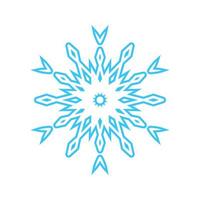 semplice fiocco di neve fatto di blu Linee. festivo decorazione per nuovo anno e Natale, simbolo di inverno, elemento per design. vettore illustrazione