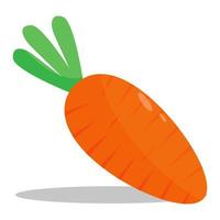 carota verdura cartone animato icona nel piatto design con ombra su bianca sfondo. vettore illustrazione. eps 10.