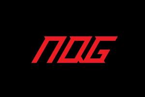 nqg lettera e alfabeto logo design vettore