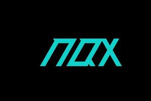 nqx lettera e alfabeto logo design vettore