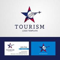 viaggio Laos bandiera creativo stella logo e attività commerciale carta design vettore