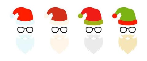 barba con Natale cappello e bicchieri su bianca sfondo vettore