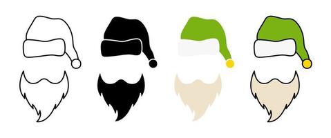 barba con Natale cappello su bianca sfondo vettore