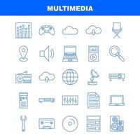 multimedia linea icona per ragnatela Stampa e mobile uxui kit come come discoteca palla palla discoteca festa palla equalizzatore battere pittogramma imballare vettore