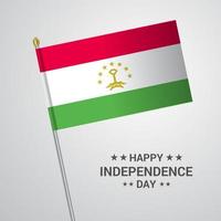 tagikistan indipendenza giorno tipografico design con bandiera vettore