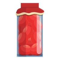 pomodori bicchiere vaso icona, cartone animato stile vettore