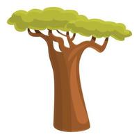 selvaggio baobab albero icona, cartone animato stile vettore