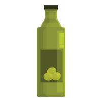 verde olive olio bottiglia icona cartone animato vettore. vergine pianta vettore