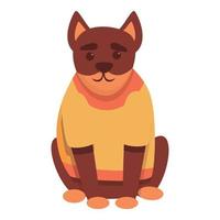 cane Abiti icona, cartone animato stile vettore