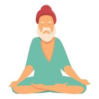 respirazione yoga icona cartone animato vettore. indiano yogi vettore