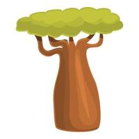 vecchio baobab icona, cartone animato stile vettore