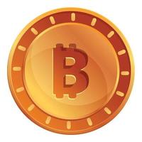 bitcoin criptovaluta icona, cartone animato stile vettore