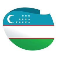 Uzbekistan copertina bandiera icona cartone animato vettore. nazionale giorno vettore