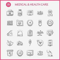 medico e Salute cura mano disegnato icona per ragnatela Stampa e mobile uxui kit come come cuore cura medico medico medicina ospedale compresse medico pittogramma imballare vettore