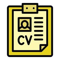 CV tavola icona schema vettore. recluta lavoro vettore