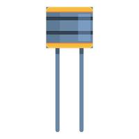 micro resistore icona, cartone animato stile vettore