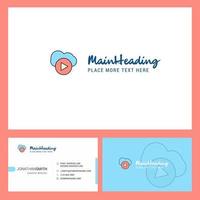 nube giocare logo design con tagline davanti e indietro busienss carta modello vettore creativo design