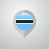 carta geografica navigazione pointer con Botswana bandiera design vettore