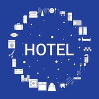 Hotel icona impostato Infografica vettore modello