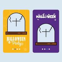 contento Halloween invito design con tomba vettore