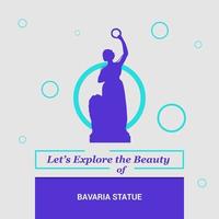 lascia Esplorare il bellezza di Baviera statua Monaco nazionale punti di riferimento vettore