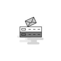 e-mail ragnatela icona piatto linea pieno grigio icona vettore