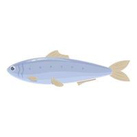 blu sardina icona cartone animato vettore. pesce frutti di mare vettore