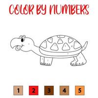 educativo colorazione libro di numeri per prescolastico bambini. carino cartone animato tartaruga. educativo colorazione libro con animali. un' formazione carta con un' compito per prescolastico e scuola materna bambini. vettore