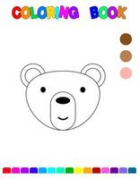colorazione libro con un' orso.colorazione pagina per bambini.educativo Giochi per prescolastico bambini. foglio di lavoro. vettore
