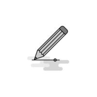 matita ragnatela icona piatto linea pieno grigio icona vettore