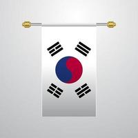 Corea Sud sospeso bandiera vettore